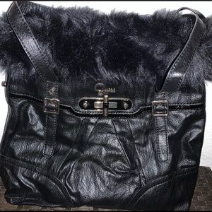 Leather with fur on top Guess bag